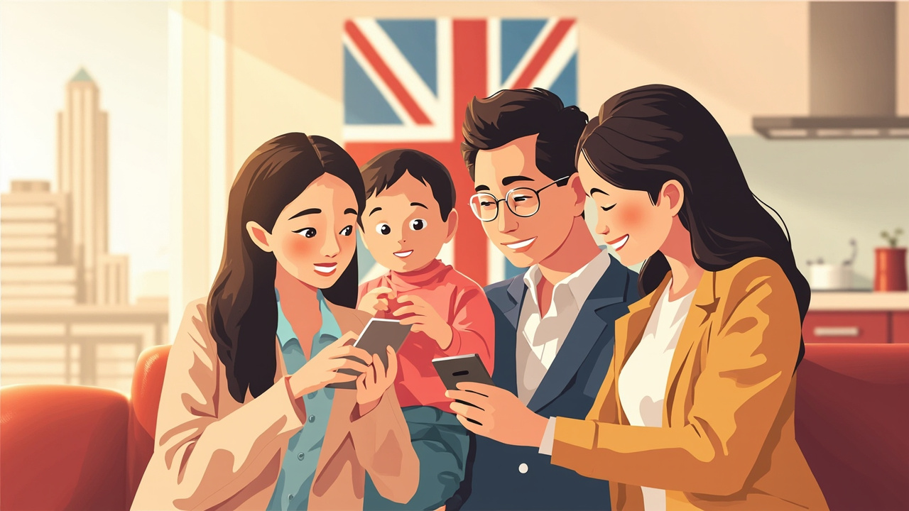英国华人家庭使用智能手机进行贷款申请